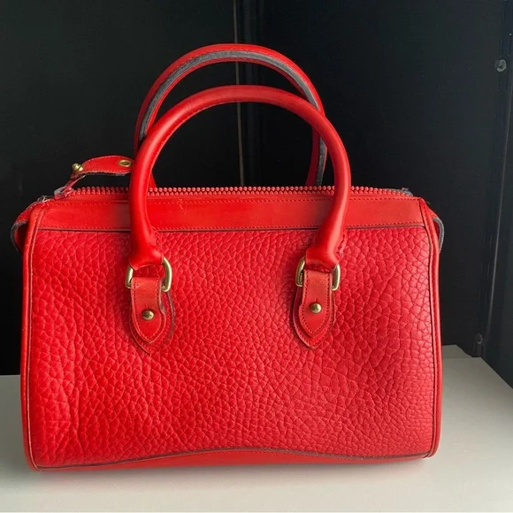 Dooney and Bourke awl Leather Red satchel crossbody bag P29 - Picture 6 of 16